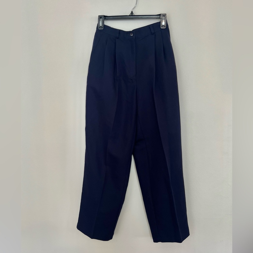 Vintage high waisted navy trousers